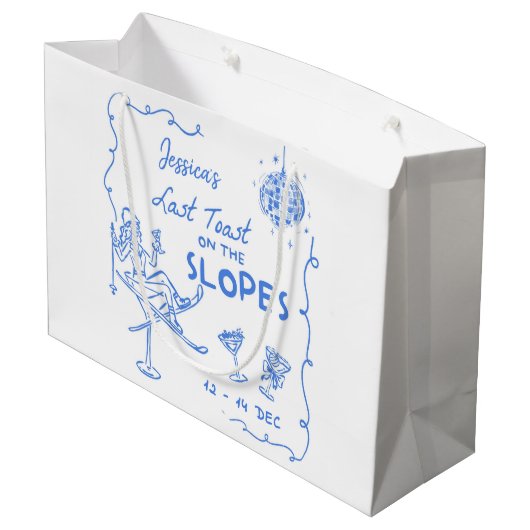 ゲレンデでの最後の乾杯！独身最後の週末 ラージペーパーバッグ (裏面アングル)