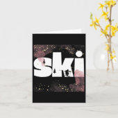 ゲレンデでスキー2 カード (黄色い花)