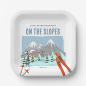 ゲレンデでスノースキーバチェロレッテ週末 ペーパープレート (正面)