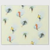 ゲレンデを滑り降りる紙 ラッピングペーパー (フラット)