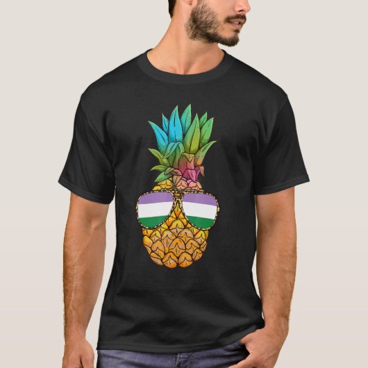 ゲンダークイエプライド国旗パイナップルゲンダークイエ Tシャツ (正面)