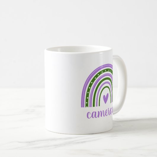 ゲンダーケアレインボーパーソナライズされたル コーヒーマグカップ (正面右)