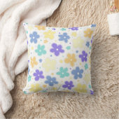 ゲンダーフォンプライドフラワーズドードルパステルブルー クッション (ブランケット)