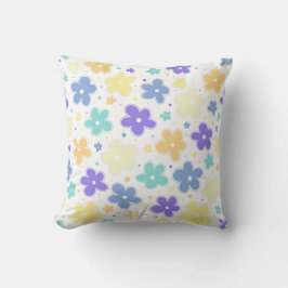 ゲンダーフォンプライドフラワーズドードルパステルブルー クッション