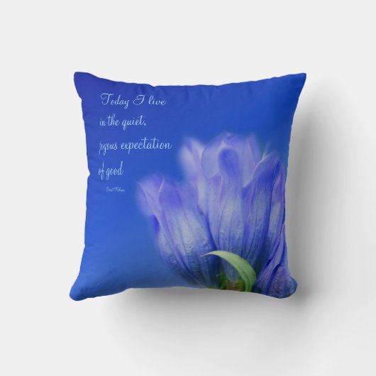 ゲンチアンフラワーライフ姿勢感動的引用文 クッション (裏面)