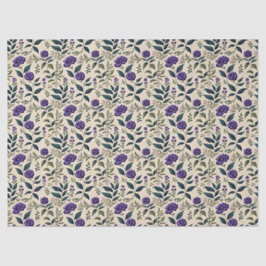 ゲンチアンブルーヴィンテージフローラ 薄葉紙 (正面)