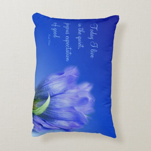 ゲンティアンフラワーライフアティチ感動的ュード引用文 アクセントクッション (裏面(縦))