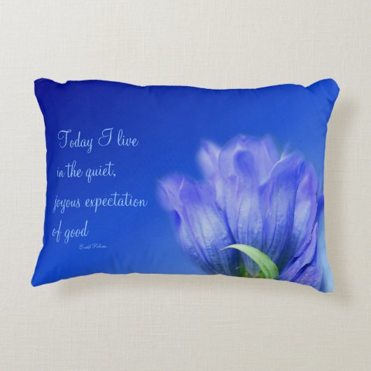 ゲンティアンフラワーライフアティチ感動的ュード引用文 アクセントクッション (裏面)