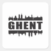 ゲントベルギーシティスカイラインシティスケープ旅行ギフト スクエアシール (正面)