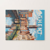 ゲントベルギートラベルアートヴィンテージ ジグソーパズル (横)