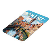 ゲントベルギートラベルアートヴィンテージ マグネット (左側)