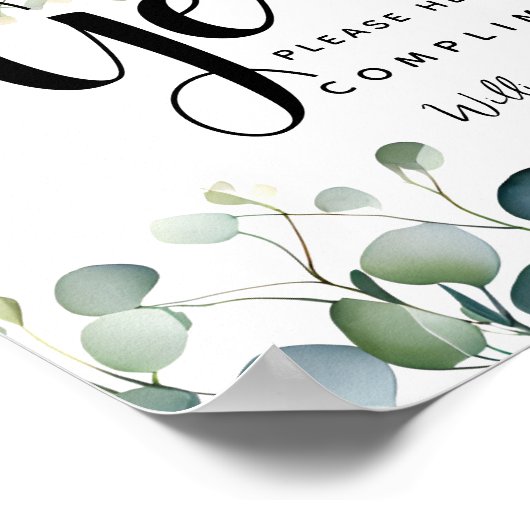 ゲントレスルーム標識トイレタリーeucalyptus緑 ポスター (角)