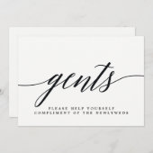 ゲント結婚のバスルームのサイン – スクリプモダント 案内状 (正面/裏面)