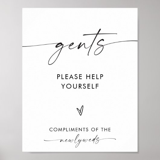 ゲント結婚ズのバスケットサイン、バスルームのサイン ポスター (正面)