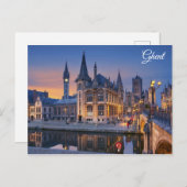 ゲント・ベルギー市街風景トラベルフォト ポストカード (正面/裏面)