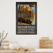 ゲント,ベルギー,ヴィンテージ旅行ポスター ポスター (キッチン)