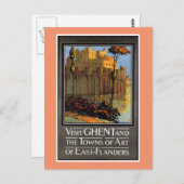 ゲント,ベルギー,ヴィンテージ旅行ポスター ポストカード (正面/裏面)