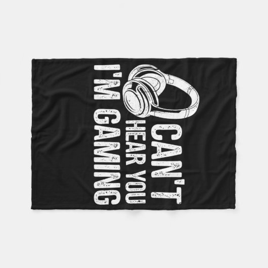 ゲーおもしろいマーヘッドセットに聞こえないゲーム フリースブランケット (正面(横))