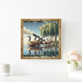 ゲーエレガントゼ自然 スクエア壁時計 (ホーム)