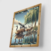 ゲーエレガントゼ自然 スクエア壁時計 (傾斜)