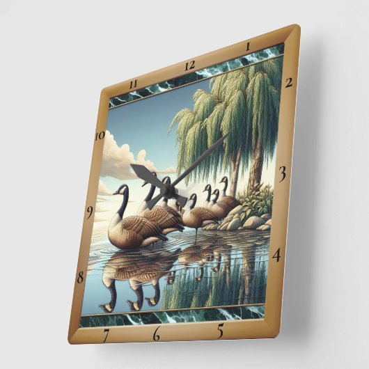 ゲーエレガントゼ自然 スクエア壁時計 (傾斜)