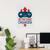 ゲーカッコいいムチェンジャゲーマールームワードアート ポスター (ホームオフィス)