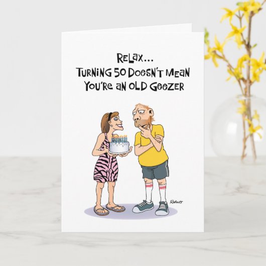 ゲーザー50誕生日 カード (黄色い花)