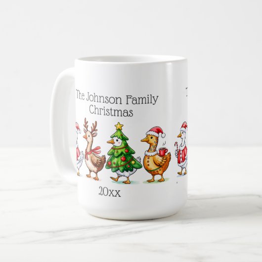 ゲーゼおもしろいファミリークリスマス コーヒーマグカップ (正面左)