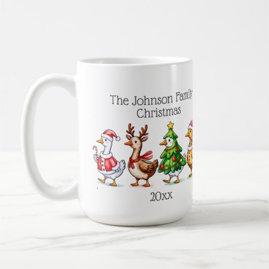 ゲーゼおもしろいファミリークリスマス コーヒーマグカップ (左)