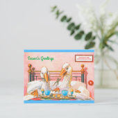 ゲーゼおもしろいブレックファーストinベッドクリスマス1908コピー ポストカード (スタンド正面)