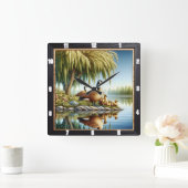 ゲーゼとダックス川 スクエア壁時計 (ホーム)