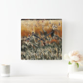 ゲーゼとダックロームアート スクエア壁時計 (ホーム)