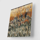 ゲーゼとダックロームアート スクエア壁時計 (傾斜)