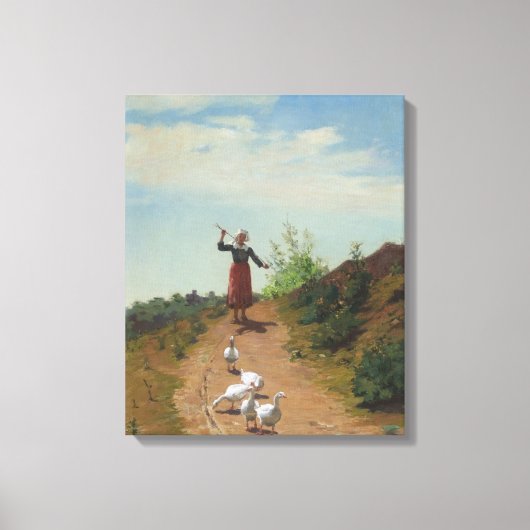 ゲーゼの群れを持ち帰る（Paul Peel著） キャンバスプリント (正面)