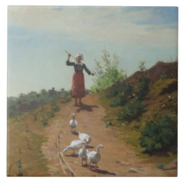 ゲーゼの群れを持ち帰る（Paul Peel著） タイル