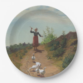 ゲーゼの群れを持ち帰る（Paul Peel著） ペーパープレート