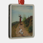 ゲーゼの群れを持ち帰る(Paul Peel著) メタルオーナメント (右)