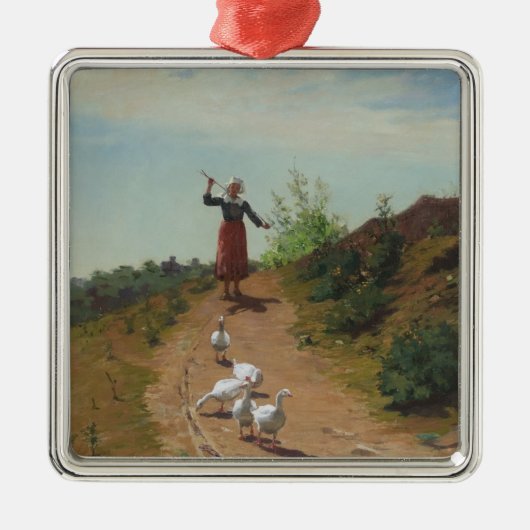 ゲーゼの群れを持ち帰る(Paul Peel著) メタルオーナメント (正面)