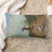 ゲーゼの群れを持ち帰る（Paul Peel著） ランバークッション (ブランケット)