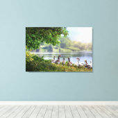 ゲーゼ湖林のかわいい群れ キャンバスプリント (インサイチュ (ウッドフロア))