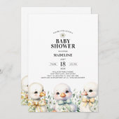 ゲーゼ男女兼用ベビーシャワー招待状 招待状 (正面/裏面)