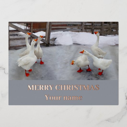 ゲーゼ白 箔シーズンポストカード (正面)