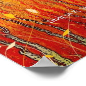 ゲーゼ飛んでいるフォークアートプリント ポスター (角)