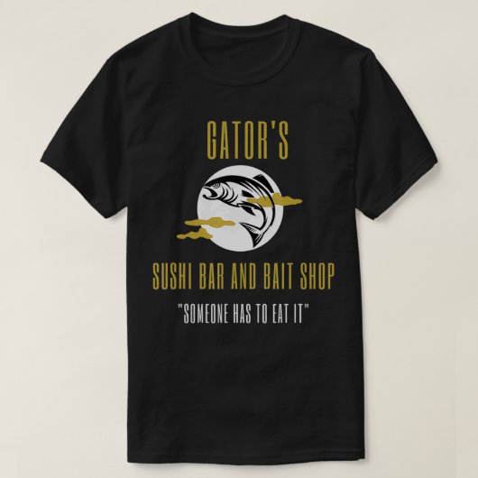 ゲーターおもしろいすし兼餌屋 Tシャツ (デザイン正面)