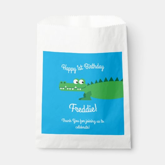 ゲーターアリゲーターワニKids 1st誕生日パーティー フェイバーバッグ (正面)