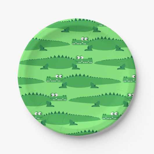 ゲーターアリゲーターワニKids 1st誕生日パーティー ペーパープレート (正面)