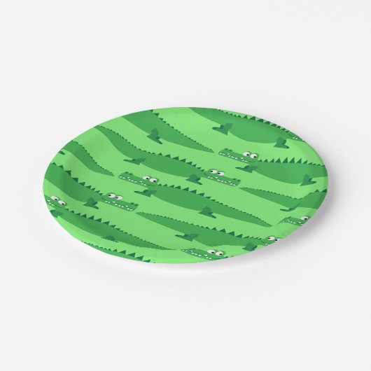 ゲーターアリゲーターワニKids 1st誕生日パーティー ペーパープレート (アングル)