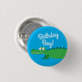 ゲーターアリゲーターワニKids 1st誕生日パーティー 缶バッジ (正面&裏面)