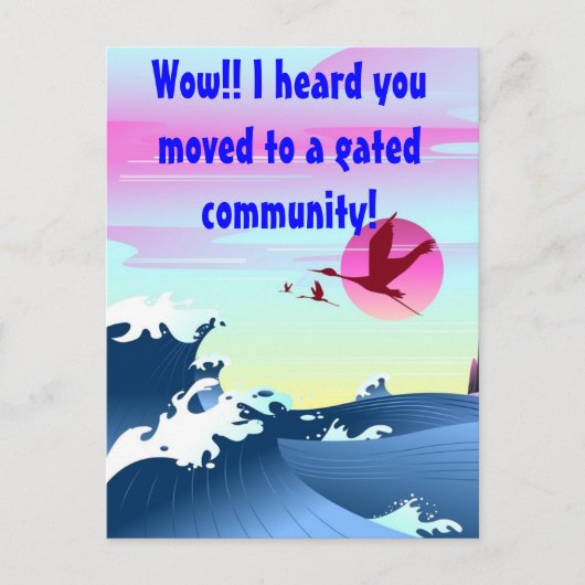 「ゲーテッドコミュニティに引っ越したって聞いた」はがき 案内ポストカード (正面)