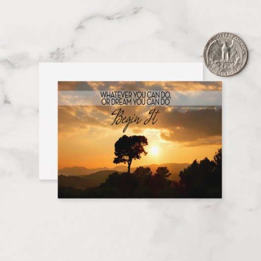 ゲーテ感動的引用文「始める」 ノートカード (正面/裏面インサイチュ)